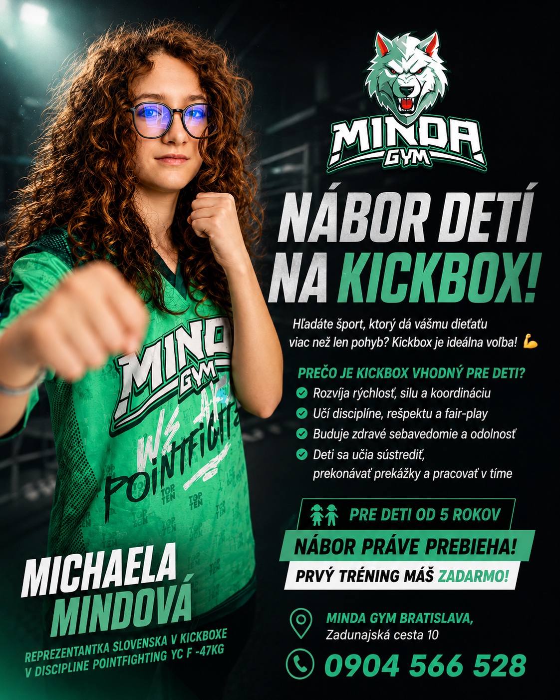 Nábor detí na kickbox v Minda Gym Bratislava