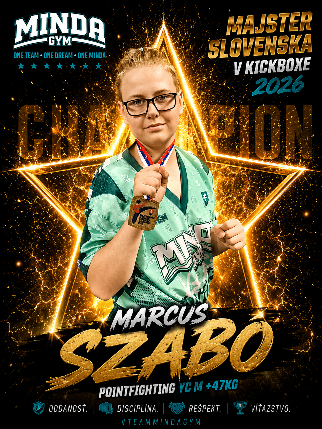 Marcus Szabó, majster Slovenska v kickboxe 2026