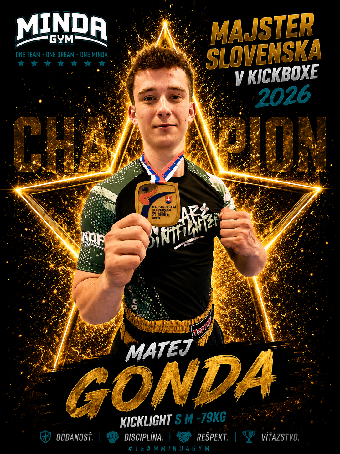 Matej Gonda, majster Slovenska v kickboxe 2026