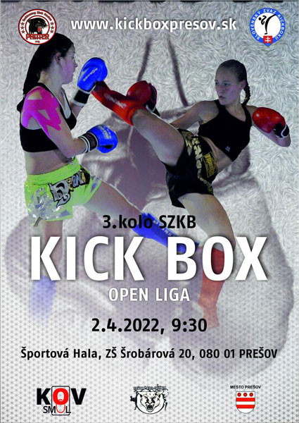 3. kolo Open ligy SZKB v kickboxe – Prešov 2. 4. 2022